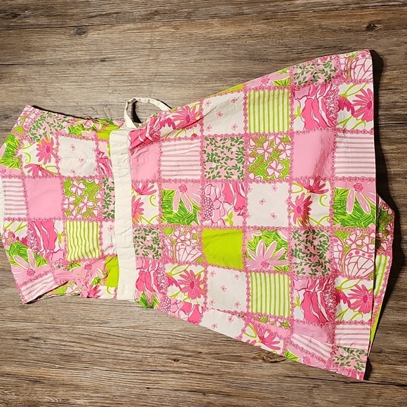Girls Lilly Pulitzer Jubilee Wrap Colorful Patchwork Sleeveless Dress Sz 7 - Picture 4 of 6